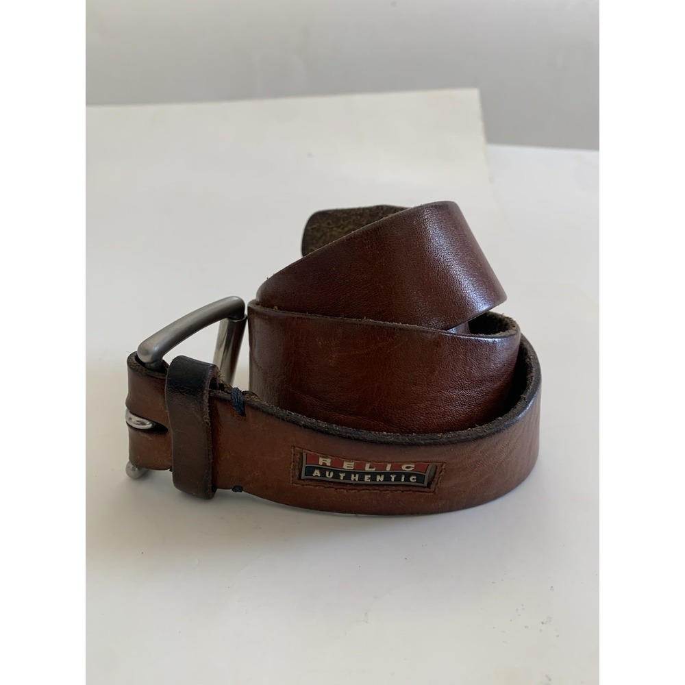 RELIC Authentic Men's Brown Belt Full Grain Cowhide Work Belt - Men's Size 35-38